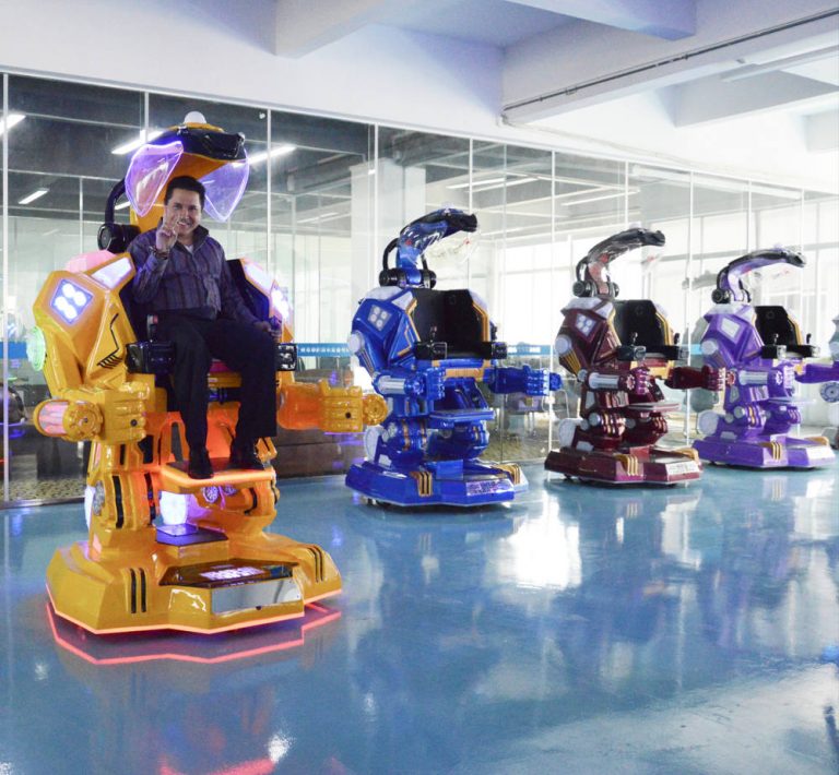 Robot Ride Large huaqin commercial kiddie ride business 360 degree spin walkIng robot sale