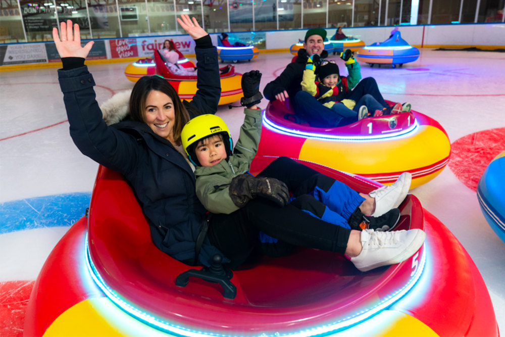 Happy parent-child experience ice bumper cars