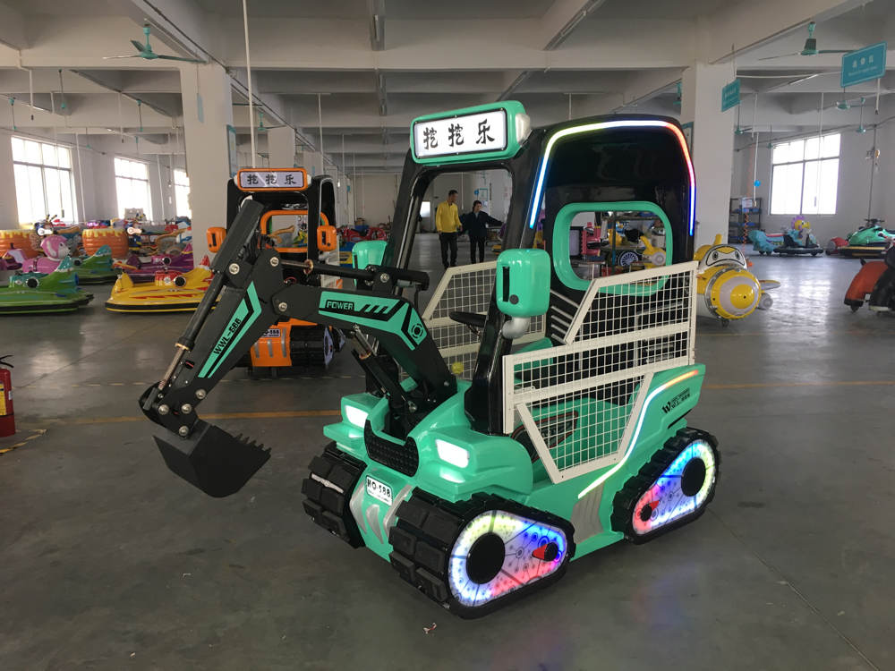 Green Color 12V Excavator Ride on Toy Parent-kid Digger Car