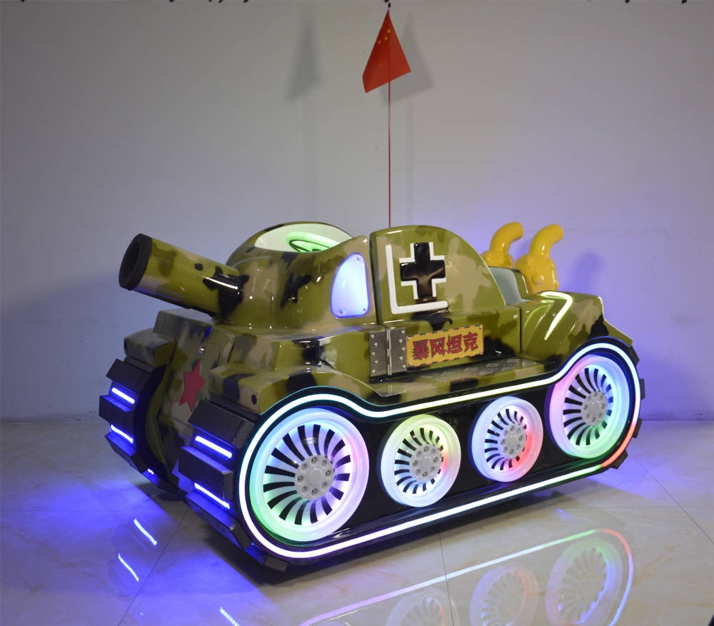 camouflage Tank Ride on Toy with bubble Effect