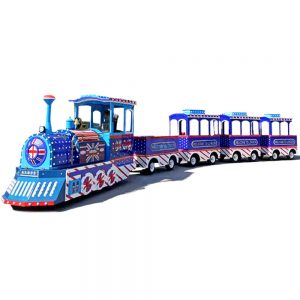 HUAQIN Electric Train Ride Supplier Union Flag Theme Amusement Park Train For Sale