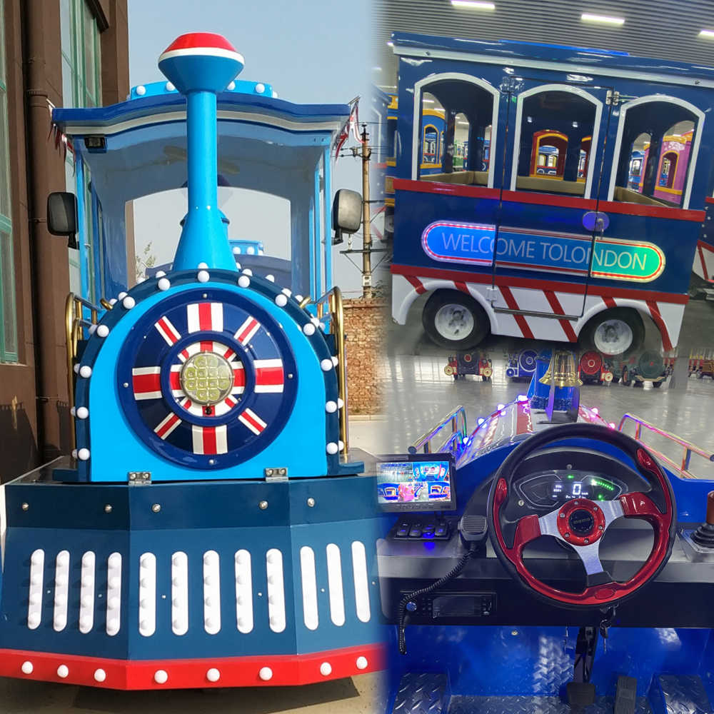 Union Flag Theme Amusement Park Train