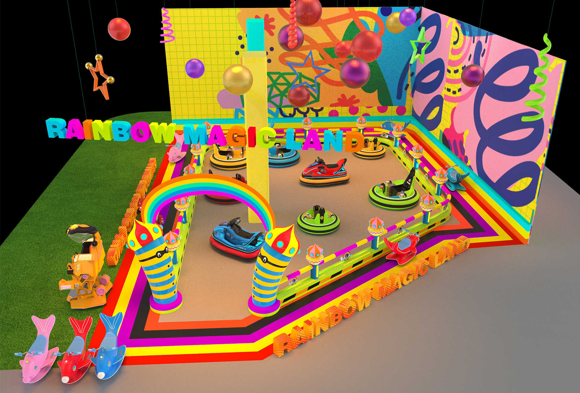 kiddie amusement ride Carnival Theme Site Playground Designs
