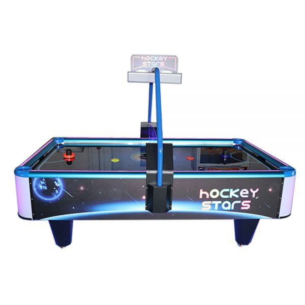 dark blue air hockey table