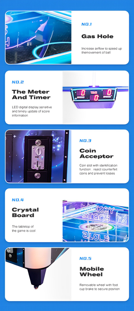 indoor 2 players coin operated air hockey table