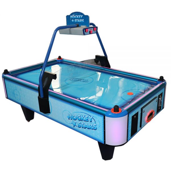 sky blue air hockey table