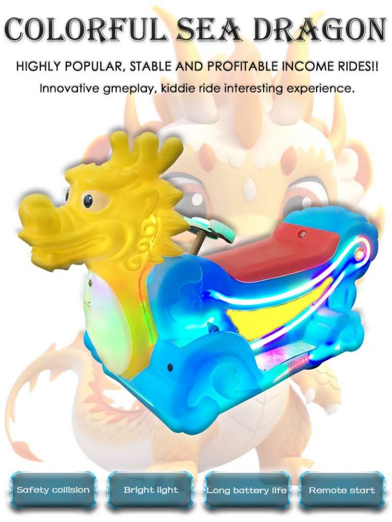 huaqin kid car dragon animal toy on ride with bubble function