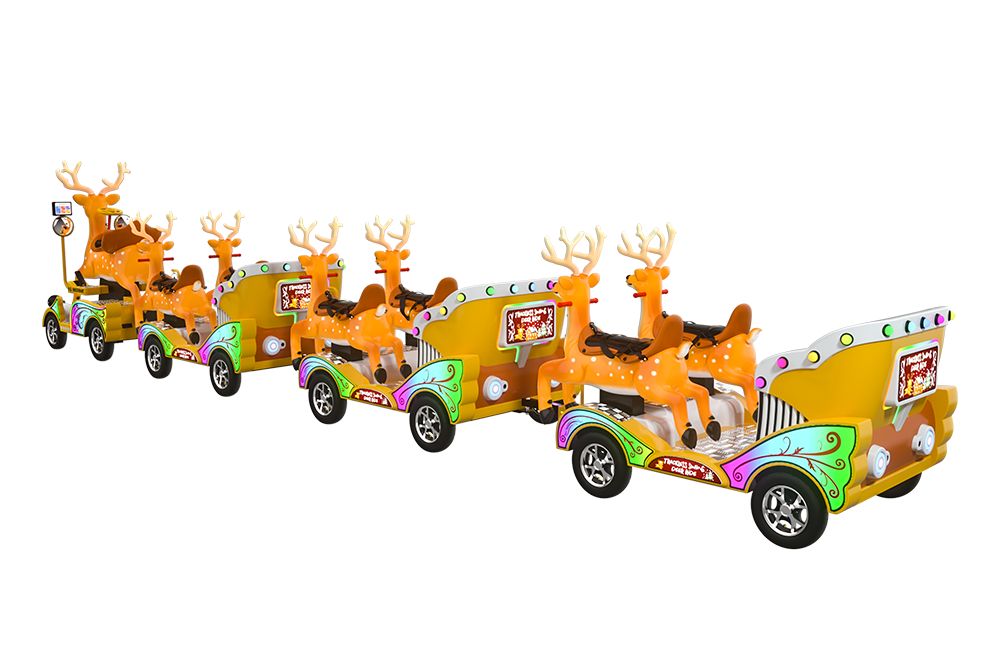 3D model of the customized European Deer Trackless Train designed by Huaqin Factory for client Shaikha