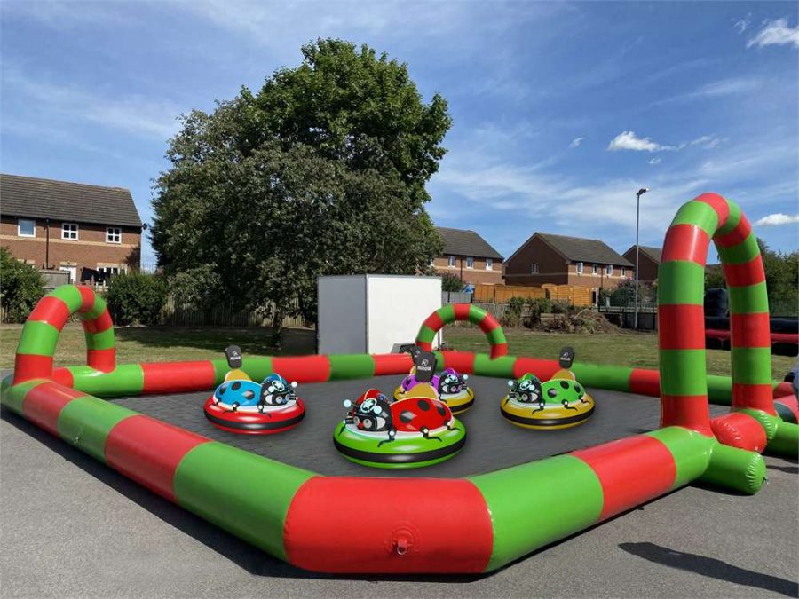 Ladybug themed inflatable bumper car