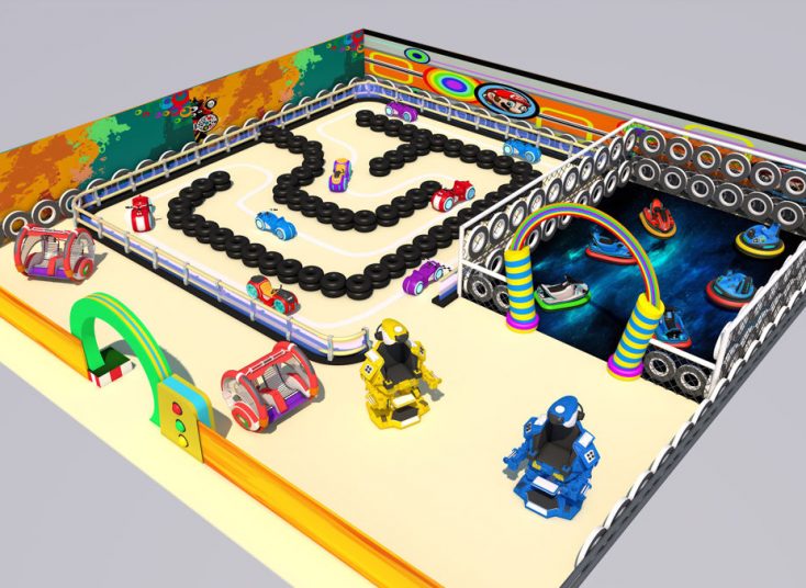 bumper car motor ride robot ride rolling car playground design