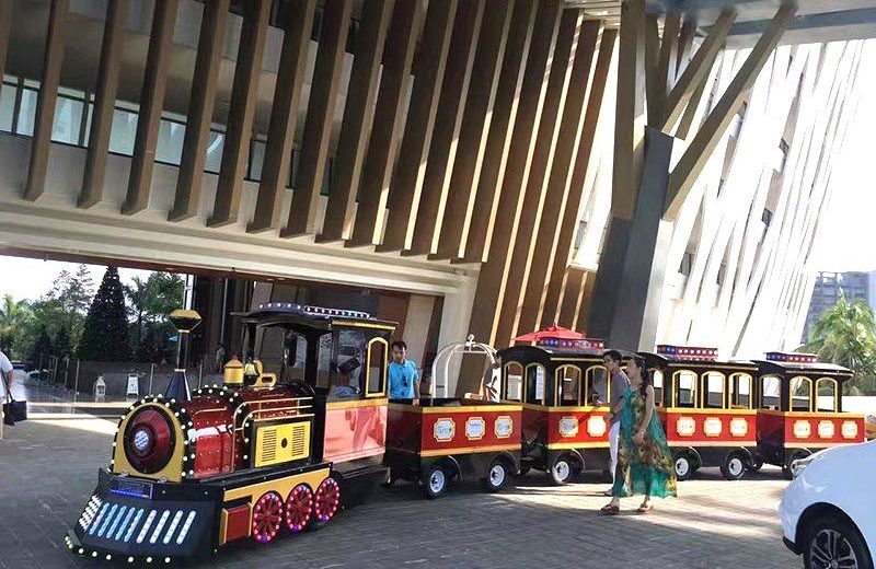 hotel trackless train